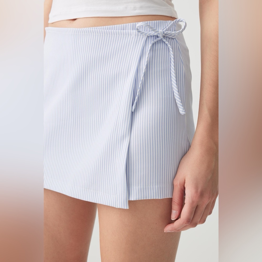 Pinstriped Wrap Skort